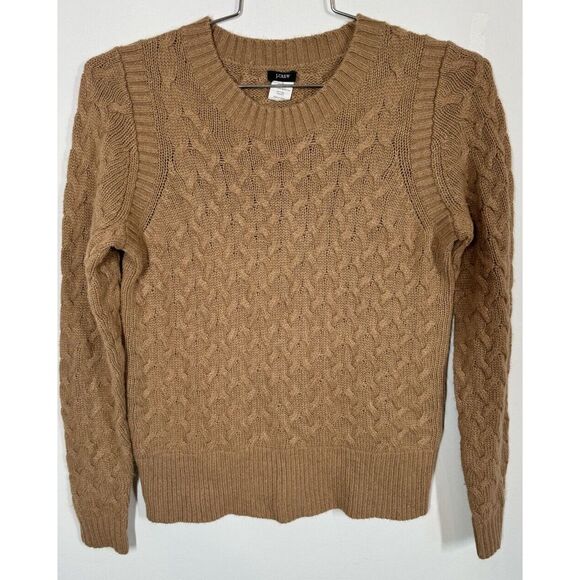 J. Crew Sweaters - J Crew Womens Angora Wool Blend Cable Knit Pullover Sweater Sz M Classic Preppy